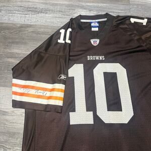 Reebok NFL Cleveland Browns Brady Quinn #10 Mens 2XL Signed Mesh Football Jersey